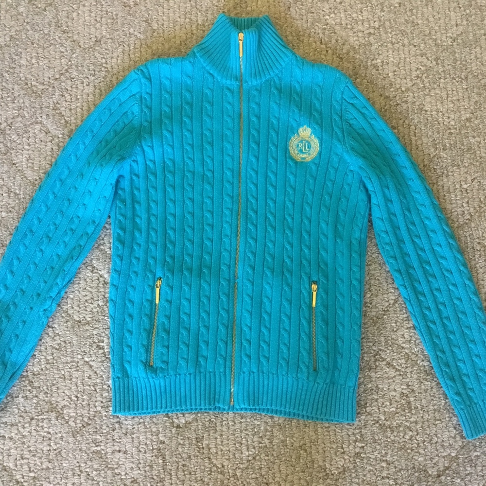 Ralph Lauren cardigan cable cotton sweater.